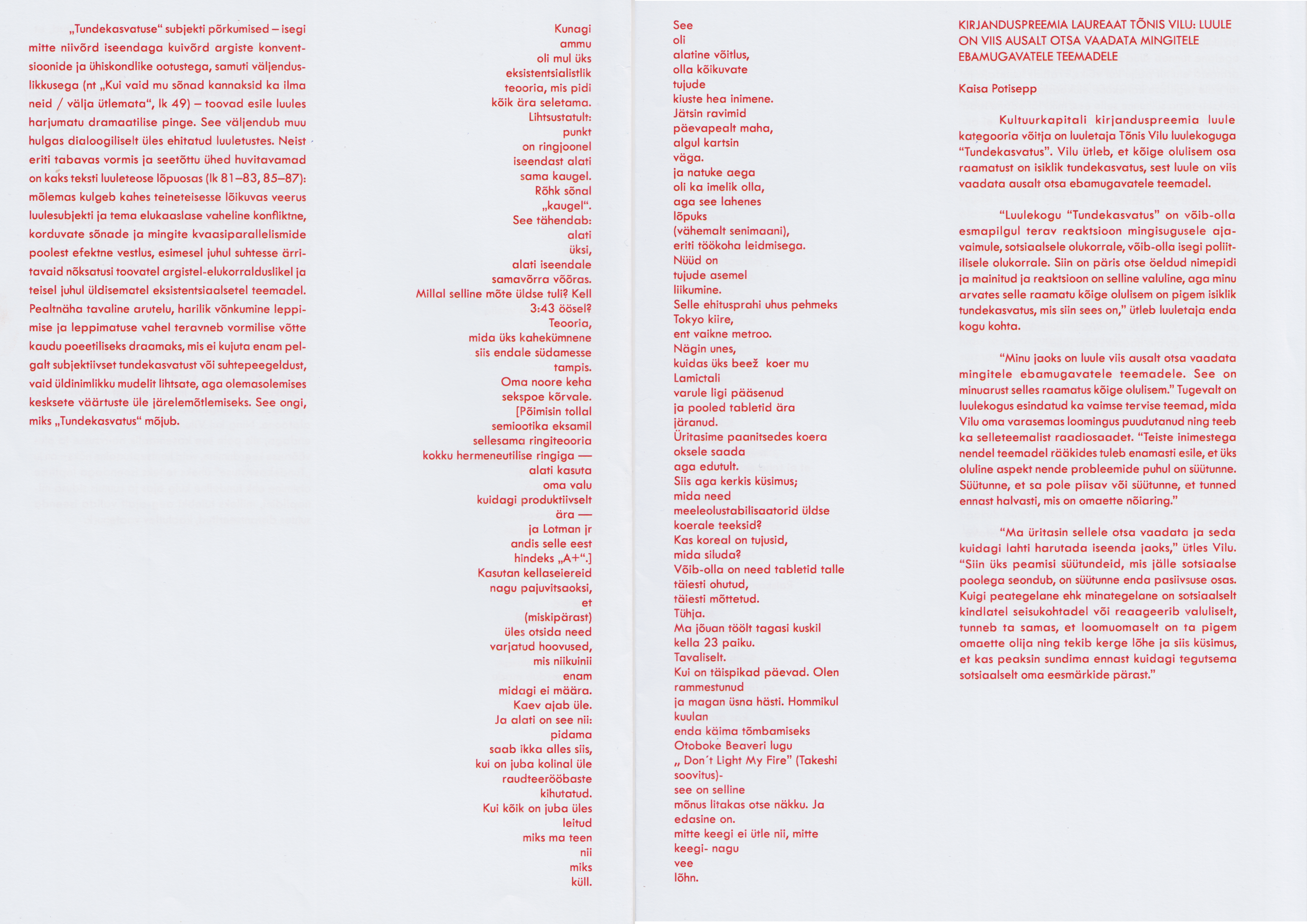 Poetry booklet spread 2